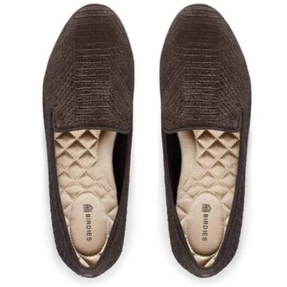 Birdies Flats The‎ Starling Python Velvet Embossed Loafers Women's Size 7